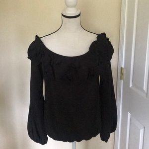 Fab’rik Black Gathered Neck Detailing Top